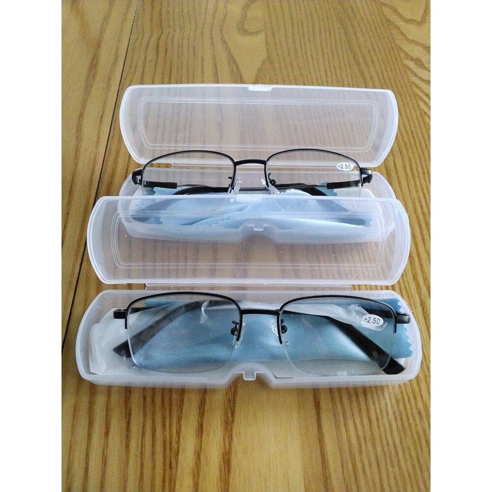 Bifocal Reading  Glasses Set Of Two 2.50 Mag New In Cases